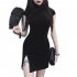 Women Halloween Cheongsam Retro Dress Dress Dark Sexy Dress black L