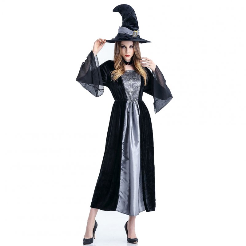 Women Halloween Stage Costume Horror Witch Cosplay Nightclub Theme Party Clothing gray_One size