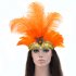 Women Halloween Xmas Festival Vacation Night Club Cocktail Carnival Party Belly Dance Show Headdress Feather Headwear Costume blue