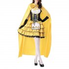 Women Hallowmas Oktoberfest Lace Bubble Dress Traditional Bavarian Costume Dress  yellow_Free size