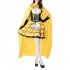 Women Hallowmas Oktoberfest Lace Bubble Dress Traditional Bavarian Costume Dress  yellow Free size