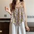 Women Halter Neck Tank Tops Fashion Sweet Floral Printing Sleeveless Tops Elegant Loose Irregular Vest Purple one size
