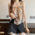 Women Halter Neck Tank Tops Fashion Sweet Floral Printing Sleeveless Tops Elegant Loose Irregular Vest Purple one size