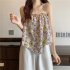 Women Halter Neck Tank Tops Fashion Sweet Floral Printing Sleeveless Tops Elegant Loose Irregular Vest Purple one size