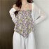 Women Halter Neck Tank Tops Fashion Sweet Floral Printing Sleeveless Tops Elegant Loose Irregular Vest Purple one size