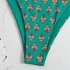 Women Halter Swimsuit Retro Ethnic Moroccan Printing Sexy High Waist Quick drying Backless Swimwear For Swimming green S