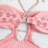 Women Halter Swimsuit Retro Ethnic Moroccan Printing Sexy High Waist Quick drying Backless Swimwear For Swimming orange red XL