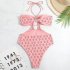 Women Halter Swimsuit Retro Ethnic Moroccan Printing Sexy High Waist Quick drying Backless Swimwear For Swimming green S