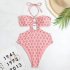 Women Halter Swimsuit Retro Ethnic Moroccan Printing Sexy High Waist Quick drying Backless Swimwear For Swimming green flower L