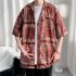 Women Hawaiian Lapel Shirt Retro Ethnic Style Printing Jacket Loose Casual Cardigan Tops For Couple 1301 black 3XL