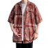 Women Hawaiian Lapel Shirt Retro Ethnic Style Printing Jacket Loose Casual Cardigan Tops For Couple 1301 black 3XL