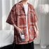 Women Hawaiian Lapel Shirt Retro Ethnic Style Printing Jacket Loose Casual Cardigan Tops For Couple 1301 black 3XL