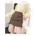 Women High Waist Bodycon Short Skirt Sexy Lace up Drawstring Simple Elegant Solid Color A line Skirt coffee color M