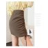 Women High Waist Bodycon Short Skirt Sexy Lace up Drawstring Simple Elegant Solid Color A line Skirt coffee color S
