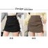 Women High Waist Bodycon Short Skirt Sexy Lace up Drawstring Simple Elegant Solid Color A line Skirt coffee color L