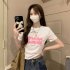 Women Hollow Out Short T shirt Summer Short Sleeves Slim Fit Crop Tops Elegant Round Neck Pullover Blouse White XL
