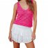 Women Hollow Sweater Tank Tops Knit Vest Comfortable Breathable V Neck Solid Color Summer Casual Sleeveless Tops White S