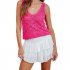 Women Hollow Sweater Tank Tops Knit Vest Comfortable Breathable V Neck Solid Color Summer Casual Sleeveless Tops White S