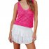 Women Hollow Sweater Tank Tops Knit Vest Comfortable Breathable V Neck Solid Color Summer Casual Sleeveless Tops White L