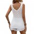 Women Hollow Sweater Tank Tops Knit Vest Comfortable Breathable V Neck Solid Color Summer Casual Sleeveless Tops White L