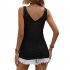 Women Hollow Sweater Tank Tops Knit Vest Comfortable Breathable V Neck Solid Color Summer Casual Sleeveless Tops black M
