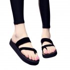 Women Home Anti slip Foam Sole Comfortable Flat Heel Fashion Slipper black 36 23CM