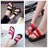 Women Home Anti slip Foam Sole Comfortable Flat Heel Fashion Slipper black 38 24CM