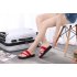 Women Home Anti slip Foam Sole Comfortable Flat Heel Fashion Slipper black 38 24CM