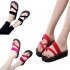 Women Home Anti slip Foam Sole Comfortable Flat Heel Fashion Slipper red 36 23CM