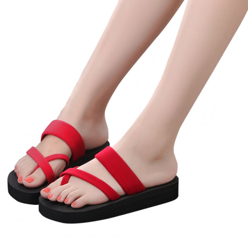 Women Home Anti-slip Foam Sole Comfortable Flat Heel Fashion Slipper red_36/23CM