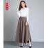 Women Irregular Cropped Pants Trendy Elegant High Waist Large Size Casual Loose Solid Color Wide leg Pants coffee XL