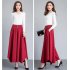 Women Irregular Cropped Pants Trendy Elegant High Waist Large Size Casual Loose Solid Color Wide leg Pants red M