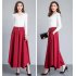 Women Irregular Cropped Pants Trendy Elegant High Waist Large Size Casual Loose Solid Color Wide leg Pants red 3XL