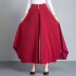Women Irregular Cropped Pants Trendy Elegant High Waist Large Size Casual Loose Solid Color Wide leg Pants red 4XL