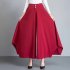 Women Irregular Cropped Pants Trendy Elegant High Waist Large Size Casual Loose Solid Color Wide leg Pants red 3XL