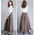 Women Irregular Cropped Pants Trendy Elegant High Waist Large Size Casual Loose Solid Color Wide leg Pants red 4XL