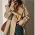 Women Jacket Double Breasted Trench Coat Windbreaker Jacket Autumn Trench Coat Stylish Loose Top For Commuting Traveling black M
