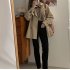 Women Jacket Double Breasted Trench Coat Windbreaker Jacket Autumn Trench Coat Stylish Loose Top For Commuting Traveling black M
