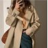 Women Jacket Double Breasted Trench Coat Windbreaker Jacket Autumn Trench Coat Stylish Loose Top For Commuting Traveling black L