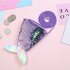 Women Kids Mermaid Tail Sequins Coin Purse Girls Crossbody Bags Sling Card Holder Pouch Gift   Violet