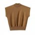 Women Knitted Shirt Fashion Elegant Ice Silk Half Turtleneck T shirt Loose Solid Color Pullover Knitted Tops yellow One size