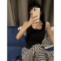 Women Knitted Tank Tops Summer U neck Slim Fit Crop Tops Sexy Slim Fit Simple Solid Color Sleeveless Shirt black M