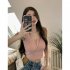 Women Knitted Tank Tops Summer U neck Slim Fit Crop Tops Sexy Slim Fit Simple Solid Color Sleeveless Shirt black L