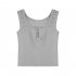 Women Knitted Tank Tops Summer U neck Slim Fit Crop Tops Sexy Slim Fit Simple Solid Color Sleeveless Shirt grey XXL