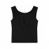 Women Knitted Tank Tops Summer U neck Slim Fit Crop Tops Sexy Slim Fit Simple Solid Color Sleeveless Shirt White L