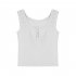 Women Knitted Tank Tops Summer U neck Slim Fit Crop Tops Sexy Slim Fit Simple Solid Color Sleeveless Shirt White L