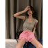Women Knitted Tank Tops Summer U neck Slim Fit Crop Tops Sexy Slim Fit Simple Solid Color Sleeveless Shirt White L