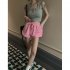 Women Knitted Tank Tops Summer U neck Slim Fit Crop Tops Sexy Slim Fit Simple Solid Color Sleeveless Shirt White L