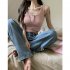 Women Knitted Tank Tops Summer U neck Slim Fit Crop Tops Sexy Slim Fit Simple Solid Color Sleeveless Shirt White L
