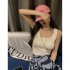 Women Knitted Tank Tops Summer U neck Slim Fit Crop Tops Sexy Slim Fit Simple Solid Color Sleeveless Shirt White L